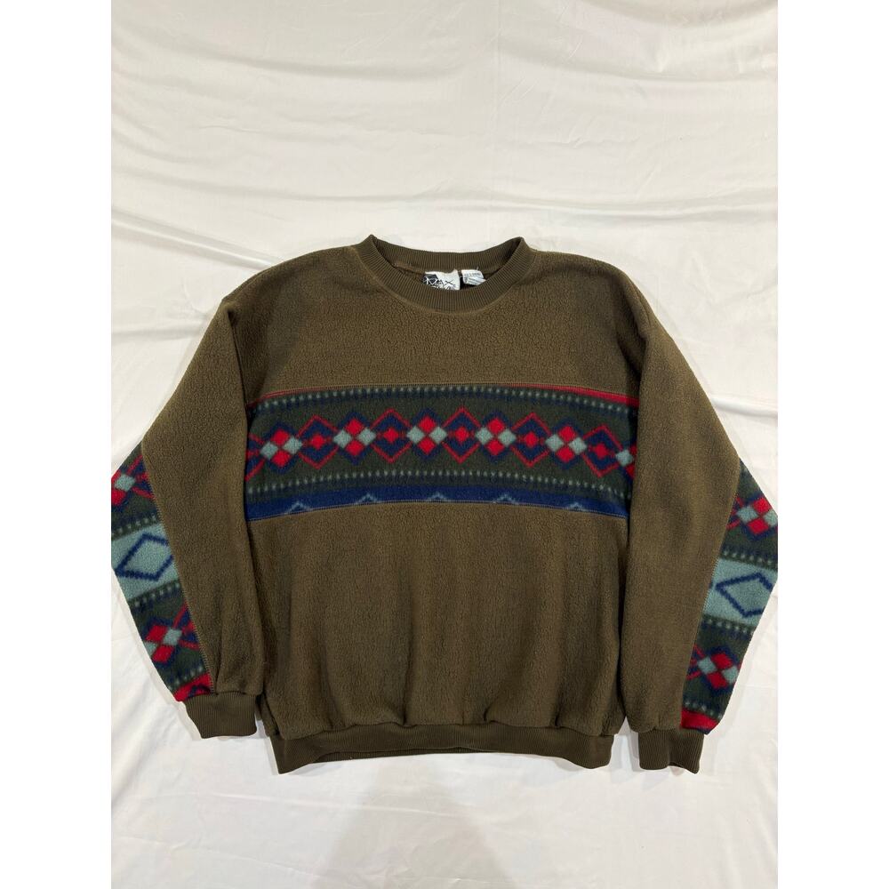 Vintage 90s Southwest Fleece Crewneck Pullover Sweatshirt Kids Large 14/16